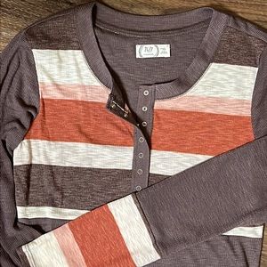 Maurices Long Sleeve Ribbed Top